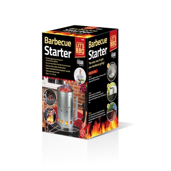 Garden BBQ Charcoal Starter Steel 17 x 27cm 7808 (Parcel Rate)