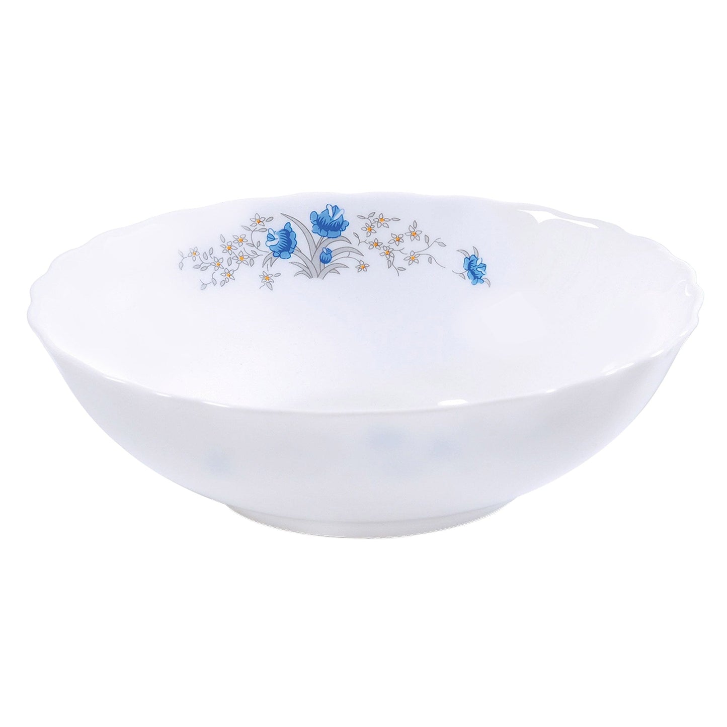 Aria Opal Glass Soup Set of 7 Blue Floral 7919 (Big Parcel Rate)