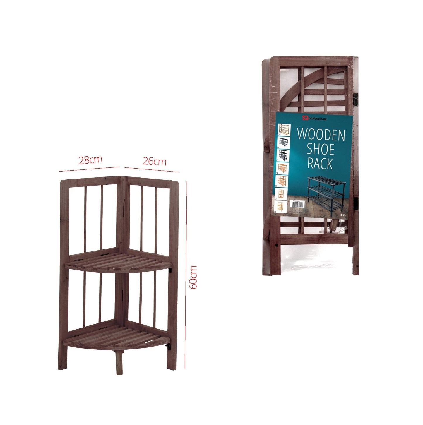 2 Tier Coffee Wooden Corner Rack Multipurpose Use Wooden Rack 28 x 26 x 60cm 8791 (Parcel Rate)