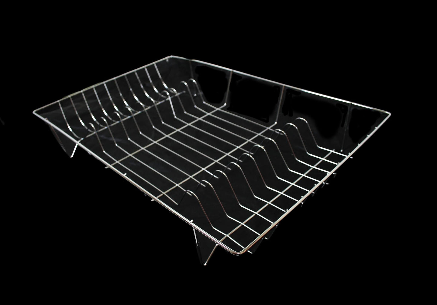 SQ Durane Metal Chrome Kitchen Dish Drainer 48 x 32 x 8 cm 9980 (Parcel Rate)