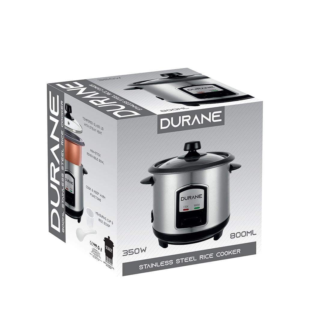 Durane Stainless Steel Rice Cooker 0.8L 350W 9322 (Parcel Rate)