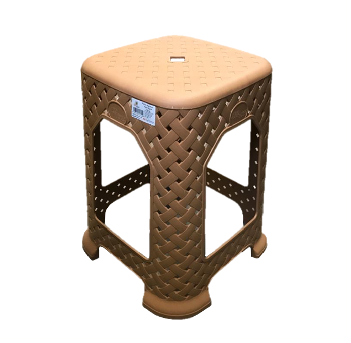 Large Plastic Rattan Style Stool 44 x 27cm Assorted Colours AK309 (Big Parcel Rate)