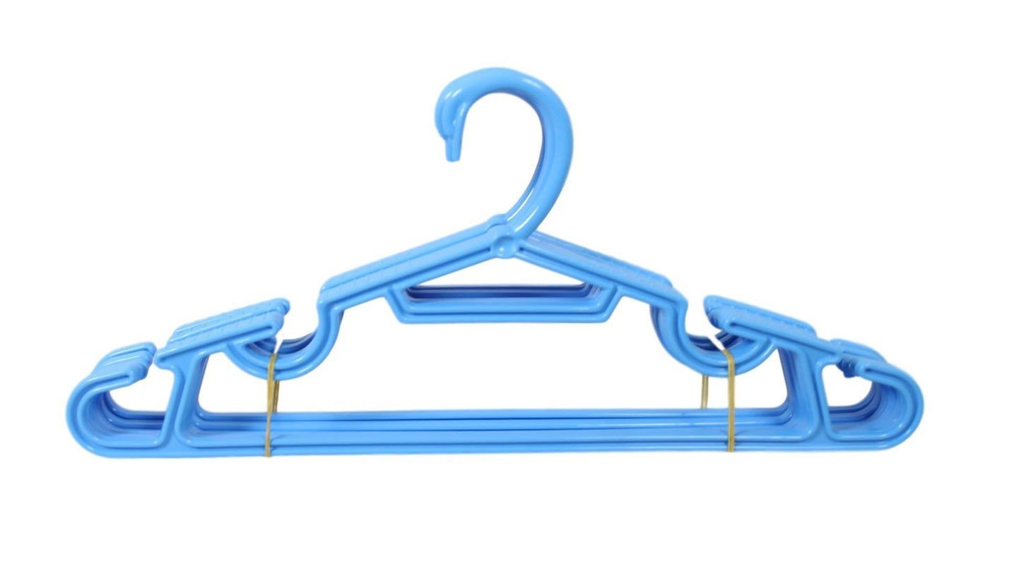 6 Pack Childrens Hangers Fancy Plastic Blue White Red Hangers 30cm ASD133 (Parcel Rate)