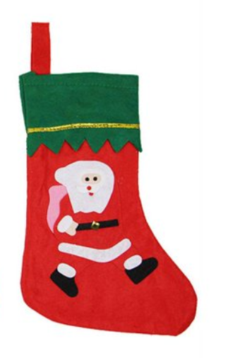 Christmas Festive Red Green Hanging Felt Stocking 32cm Assorted Designs 9980 (Large Letter Rate)