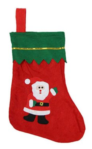 Christmas Festive Red Green Hanging Felt Stocking 32cm Assorted Designs 9980 (Large Letter Rate)