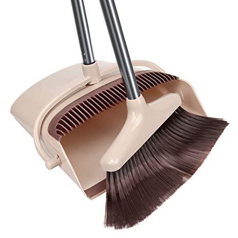 Plastic Foldable Long Handle Dustpan and Broom Set Assorted Colours 8817 (Parcel Rate)