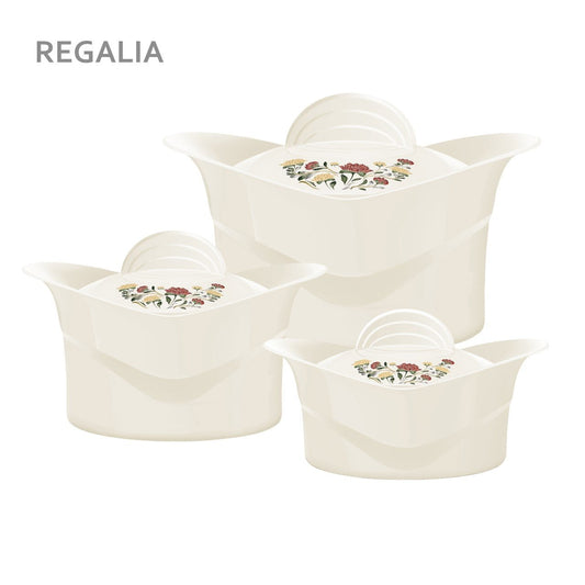 SQ Professional Regalia Insulated Casserole Set of 3 2500-3500-5000ml 5848 (Big Parcel Rate)