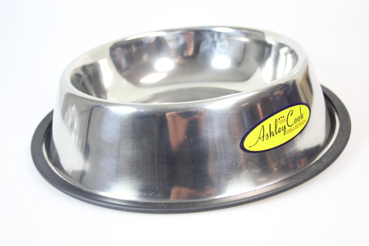 Small Silver Stainless Steel Dog Bowl Basic 1 Piece 140g 22 x 5cm 16oz ST3248 (Parcel Rate)