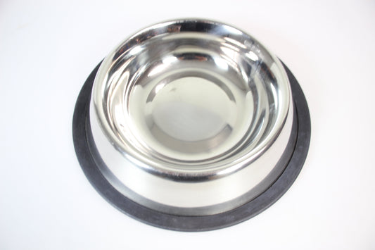 Silver Stainless Steel Dog Bowl Medium 1 Piece 25 x 6cm 185g ST3253 (Parcel Rate)