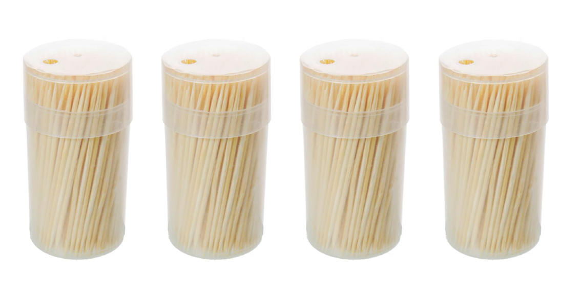 IIGEurope Bamboo Cocktail Sticks Toothpicks Pack of 4 KG1 (Parcel Rate)