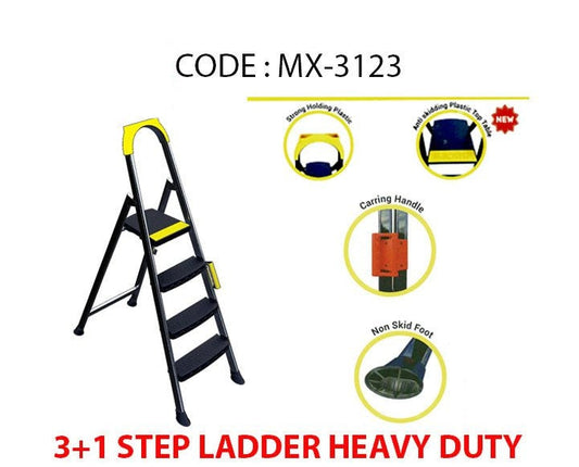 Step Ladder Heavy Duty 3+1 Diy Home Assorted Colours MX3123 / MX3103 (Big Parcel Rate)