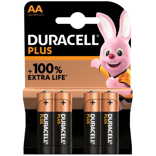 4x Duracell AA Batteries LR6 / MN1500 Plus Power Non Rechargeable 2241 A  (Large Letter Rate)