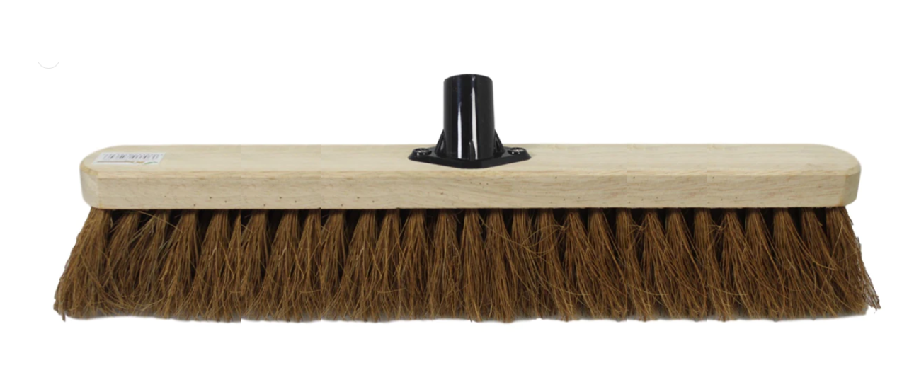 18" Soft Coco Garden Wooden Broom Brush Head SK29393 (Big Parcel Rate)