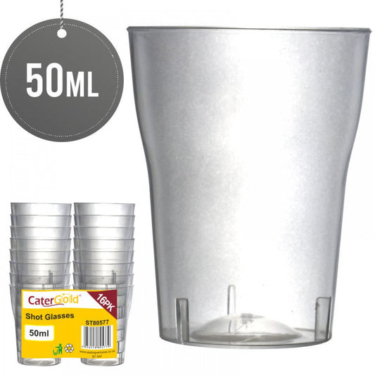 PS Shot Glass 50ml 16PK ST80577 (Parcel Rate)