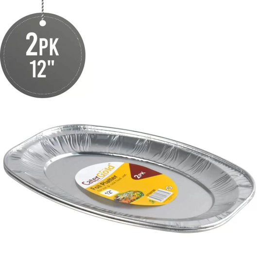 Aluminium Oval Foil Platter 12" 2 Pack ST80788 (Parcel Rate)