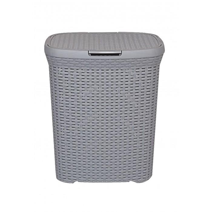 Rattan Style Laundry Basket Plastic 50 Litre Assorted Colours TP9014 (Big Parcel Rate)