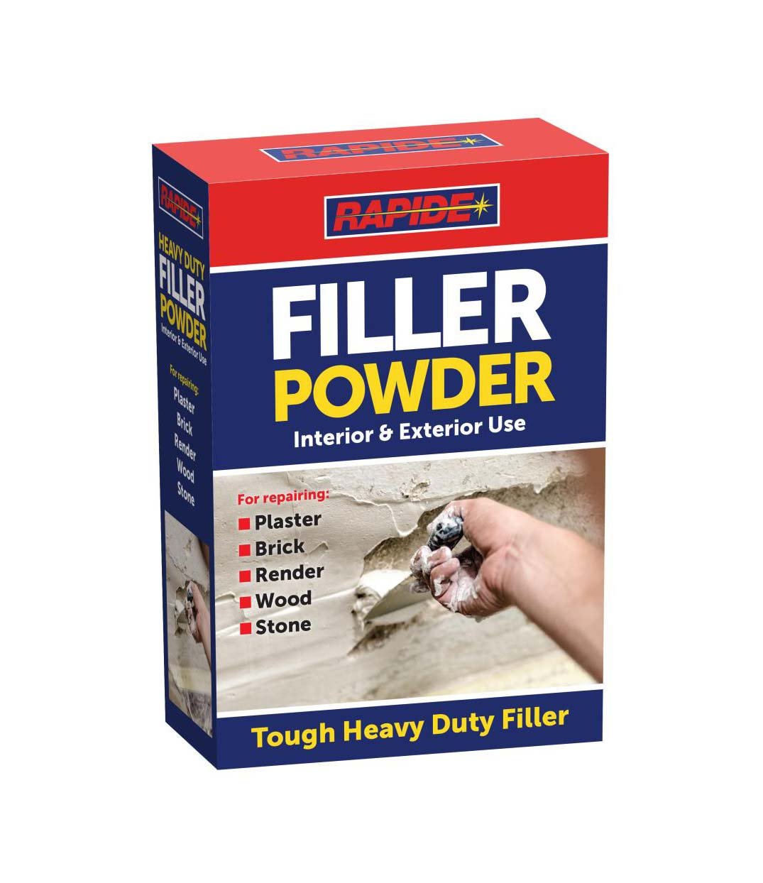 Rapide Filler Powder Interior and Exterior Use Tough Heavy Duty Filler 500g 3128 (Parcel Rate)