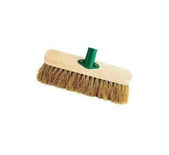 10" Soft Coco Garden Wooden Broom Brush Head ST1635 (Parcel Rate)