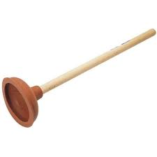 Bathroom Sink Toilet Plunger with Wooden Handle 40 cm 2575/BB0711 A (Parcel Rate)