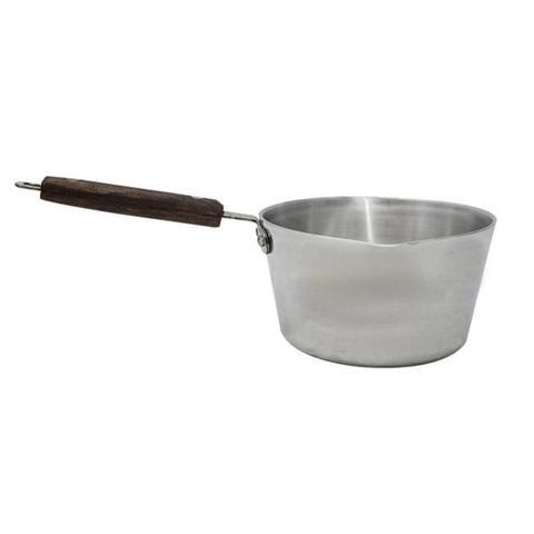 Milk Pan Nr 2 Heavy Duty Aluminium  Cooking Sauce Pan Pot Wooden Handle MK2 A  (Parcel Rate)