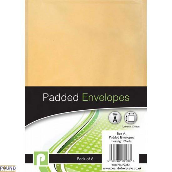 Padded Envelopes Size A 120 x 165 mm Pack of 6 P2213 (Parcel Rate)