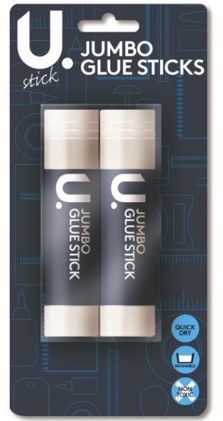 2 Pack Jumbo Glue Sticks Quick Dry Washable Non Toxic Glue P2404 (Parcel Rate)