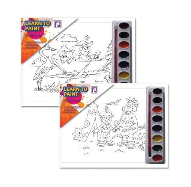 Children's Learning To Paint with Paints and Brush Assorted Designs P2469 (Parcel Rate)