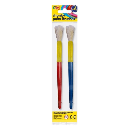 Cre8 Chunky Paint Brushes Pack of 2 P2598 (Parcel Rate)