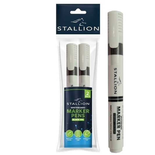 Bullet Tip Whiteboard Markers Pack of 2 Black Ink P3064 (Parcel Rate)