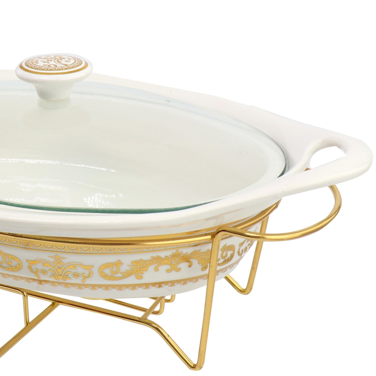 SQ Professional Durane Porcelain Banquet Chafing Dish 1.5L Floral 10751 (Big Parcel Rate)