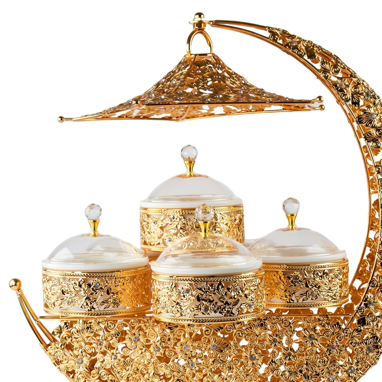 Durane Metal / Plastic Ornate Party Serving Tray Stand Gold A028G Crescent 11035 (Big Parcel Rate)