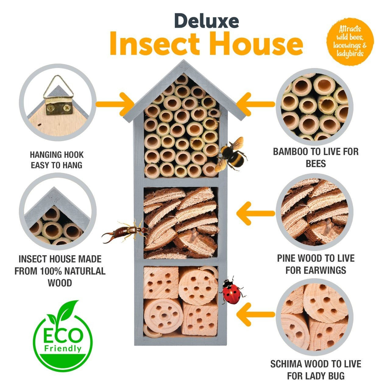 Eco Friendly Deluxe Insect House 1120 (Parcel Rate)