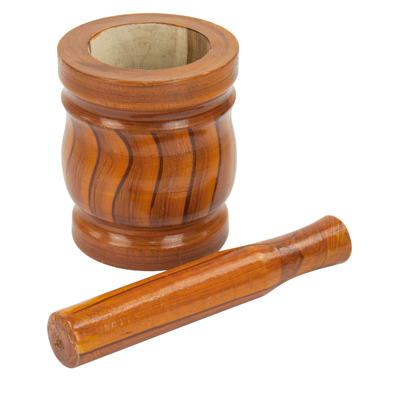 Durane Wooden Mortar & Pestle 15x18cm 9935 (Parcel Rate)