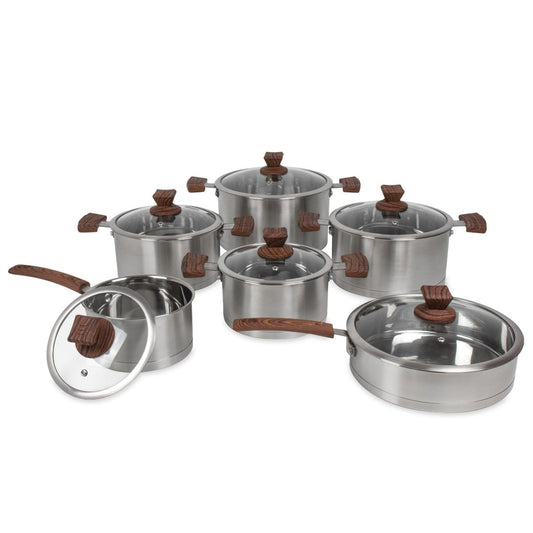 Lustro Touch Stainless Steel Cookware Set 6pc Brown 9965 (Big Parcel Rate)