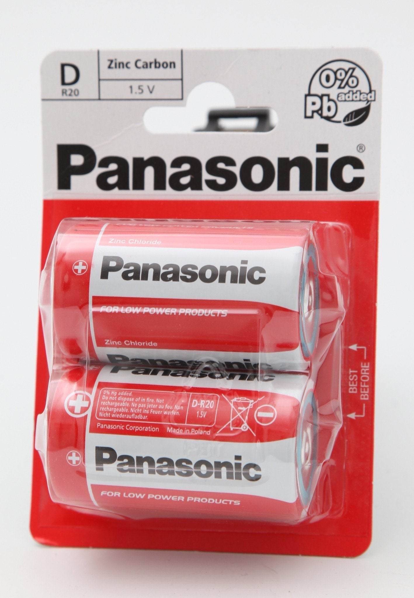 2x Panasonic D Batteries Zinc Carbon R20 1.5V Battery PANAR20RB2 A (Large Letter Rate)